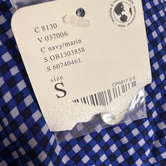 Free People Pippa Short Sleeve Mini Dress Blue Gingham Size Small NWT - Picture 5 of 9